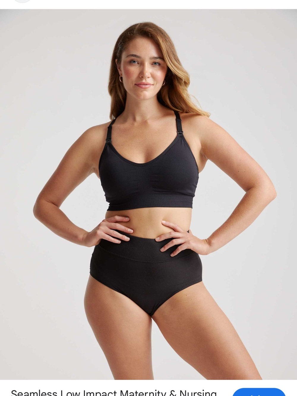 Quince Seamless Maternity Nursing Bra Low Impact New Black